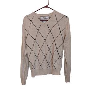 BKE Sweater Argyle Stripe Cotton Slim Fit Women's Size Small